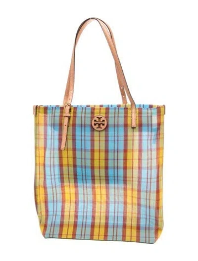 Pre-owned Tory Burch Canvas Tote W/ Tags In Blue