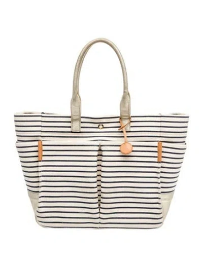 Pre-owned Tory Burch Canvas Tote In White