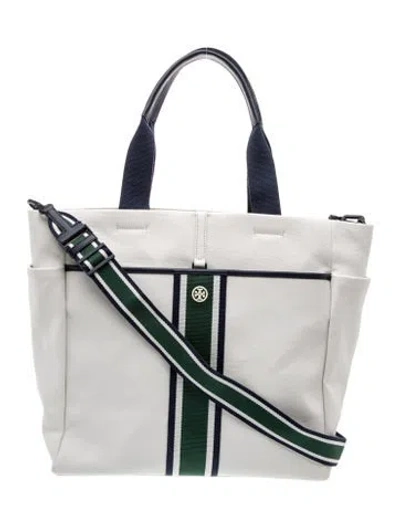 Pre-owned Tory Burch Canvas Tote In White