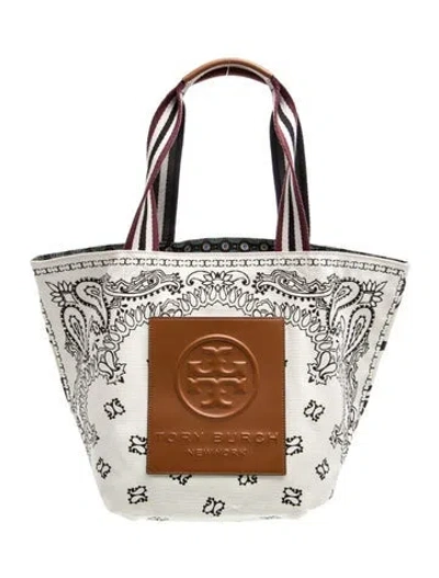 Pre-owned Tory Burch Canvas Tote In White