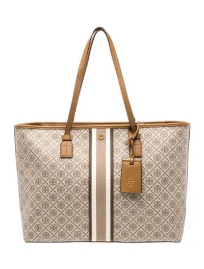 Pre-owned Tory Burch Canvas Tote Xl W/ Tags In Brown