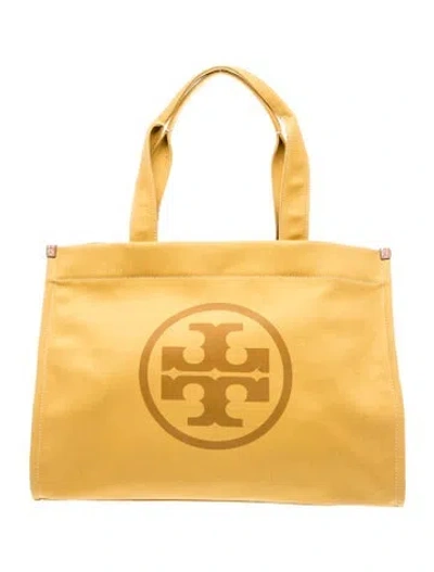 Pre-owned Tory Burch Canvas Tote In Yellow