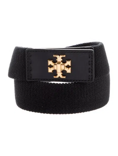 Pre-owned Tory Burch Canvas Waist Belt In Black