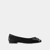Tory Burch Cap Toe Ballerinas -  - Leather - Black In Black
