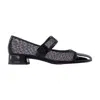 Tory Burch Cap Toe Mary Jane Ballerina With Block Heel In Black