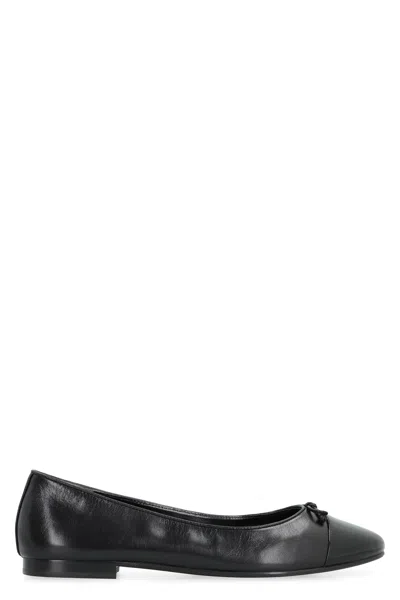 Tory Burch Cap Toe Ballerinas In Black