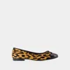 Tory Burch Brown Ballet Shoes With Cap Toe And Leopard Print In Leather Woman In Printed