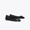 Tory Burch Cap-toe Ballet In Black