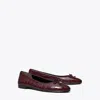 Tory Burch Cap Toe Ballet Flat In Burgundy
