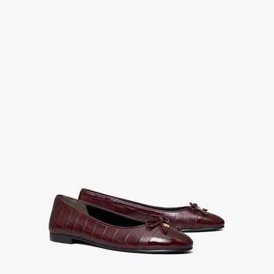 Tory Burch Cap-toe Ballet In Bordeaux