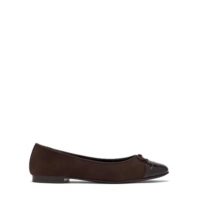 Tory Burch Cap-toe Ballet In Brown