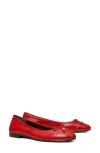 Tory Burch Bow Logo Cap Toe Ballet Flat In Brick Lane/brick Lane
