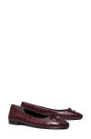 Tory Burch Cap Toe Ballet Flat In Deep Burgundy/deep Burgundy