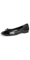Tory Burch Cap-toe Bow Embellished Ballet Flats In Black