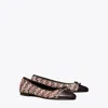Tory Burch Cap-toe Ballet In Rosa Multi/cocoa