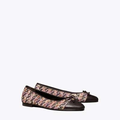 Tory Burch Cap-toe Ballet In Rosa Multi/cocoa