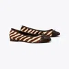 Tory Burch Cap-toe Ballet In Zebra/coco