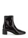 Tory Burch Black Ankle Boots With Logo Plate In Brown