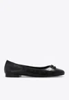 Tory Burch Cap-toe Bow Embellished Ballet Flats In Black