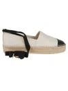 Tory Burch 20mm Cap-toe Leather Espadrilles In Light Cream Perfect Black