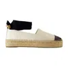 Tory Burch White Espadrilles With Metallic Logo On The Front And Ankle Strap In Leather Woman