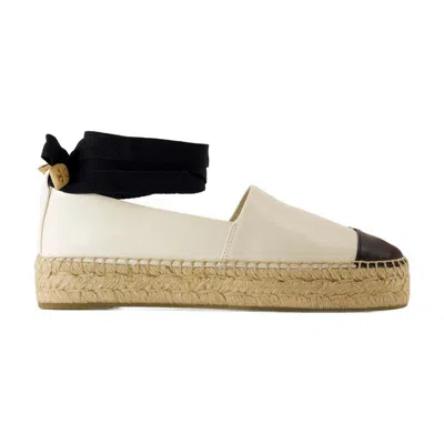 Tory Burch Cap Toe Espadrilles In White