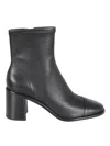 Tory Burch Elegant Leather Ankle Boots With 7 Cm Heel Height In Perfectblack
