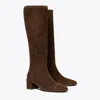 Tory Burch Cap-toe Knee-high Boot In Brown