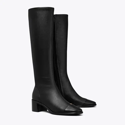 Tory Burch Cap-toe Knee-high Boot In Perfect Black