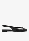 Tory Burch Bow Detail Round Toe Slingback Ballerina Shoes