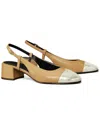 Tory Burch Cap-toe Leather Slingback Pump In Multi