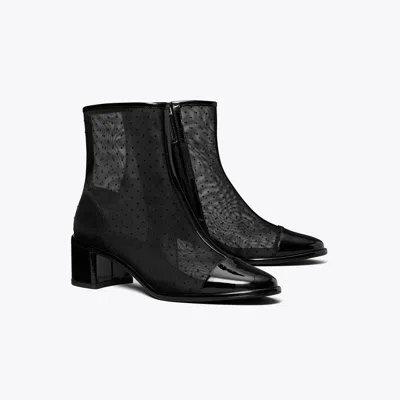 Tory Burch Cap-toe Low Heeled Ankle Boot In Black