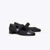 Tory Burch Mary Jane Ballet Shoes With Block Heel In Black