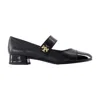 Tory Burch Cap Toe Mary Jane Ballerinas In Black