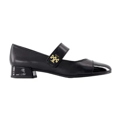 Tory Burch Cap Toe Mary Jane Ballerinas In Black