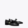 Tory Burch Mary Jane Cap-toe Leather Ballerina Flats In Perfect Black/perfect Black