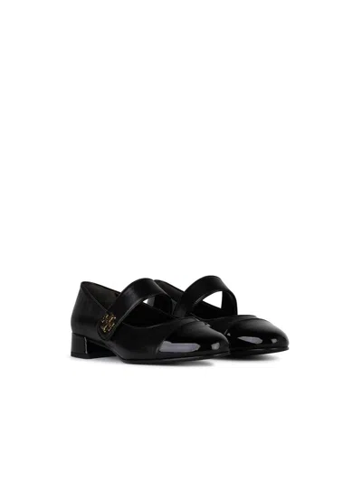 Tory Burch Cap-toe Mary Jane Heel Ballets In Black