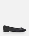 Tory Burch Cap-toe Bow Embellished Ballet Flats In Black