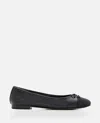 Tory Burch Cap-toe Bow Embellished Ballet Flats In Nero