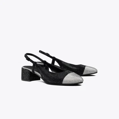 Tory Burch Cap-toe Pavé Slingback In Multi