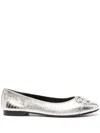 Tory Burch Gap-toe Metallic Leather Ballet Flats In Gold