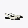 Tory Burch Cap-toe Slingback In Gray