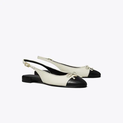 Tory Burch Cap-toe Slingback In Gray