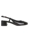 Tory Burch Pave Slingback Block Heel Embellished Toe In Perfect Black