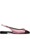Tory Burch Cap Toe Slingback Ballet Flats Pink Etoile/perfect Black In Pink