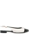 Tory Burch Ballerine Cap-toe In Pelle Avorio Donna In White