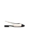Tory Burch Ballerine Cap-toe In Pelle Avorio Donna In Lt Crm Prf Blk