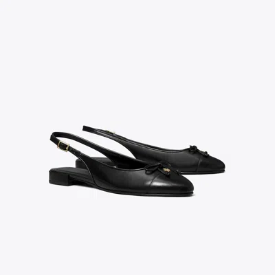 Tory Burch Cap-toe Slingback In Black
