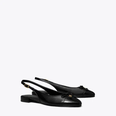 Tory Burch Cap-toe Slingback In Perfect Black/perfect Black