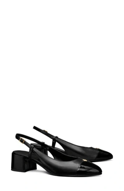 Tory Burch Cap Toe Slingback Pump In Black
